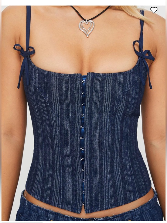 Lioness Tops - Lioness Navy Striped Corset Camisole